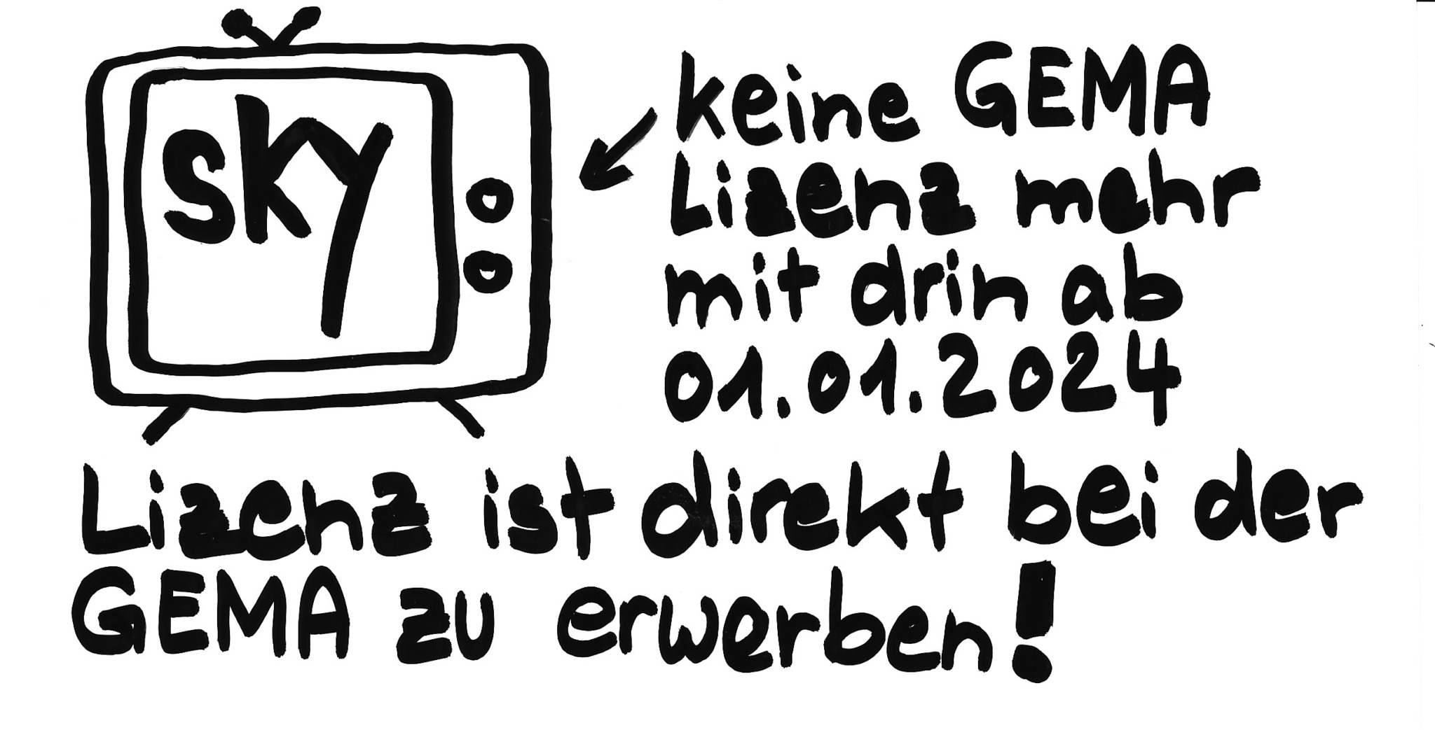 Zusätzliche GEMA Lizenz zum Sky Abonnement notwendig